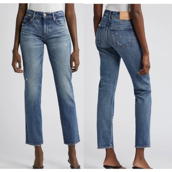 MOUSSY VINTAGE JEANS Size 29 Straight Leg Blue Denim Cropped - Picture 1 of 14